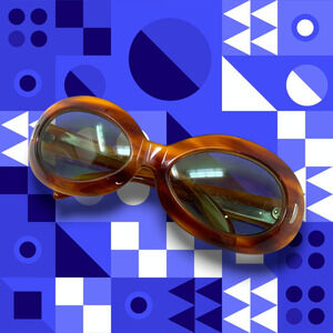 Vintage 1960's Suntimer Victory Sunglasses S-583 Skimo France Orange Striped